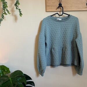 Quilted Blue Sweatshirt for Women